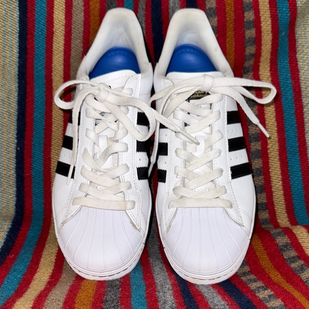 Adidas Skateboarding Classic White Sneakers with Black Accents